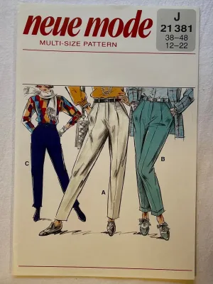 Neue Mode J21381 UNCUT Adult Pants Sizes 12-22
