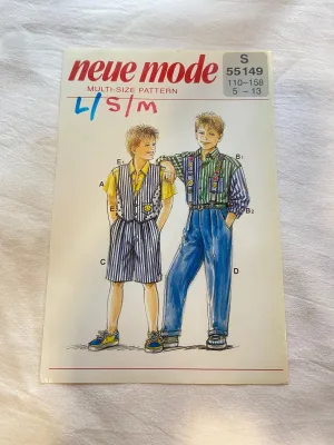 Neue Mode S55149 Pattern UNCUT Boy's Vest, Shirt, Pants, Shorts ages 5-13