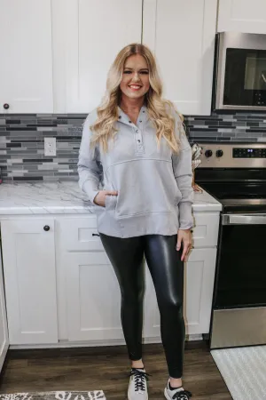 New In Town Heather Grey Hooded Pullover