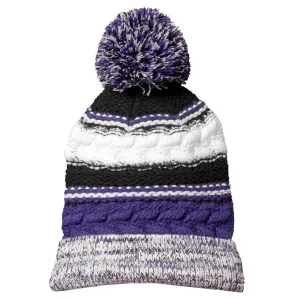 New Orleans Knitted Beanie with Pom Pom Top