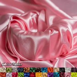 New Shiny Pink Charmeuse Stretch Satin Fabric