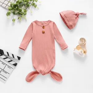 Newborn Pit Strip Long-sleeved Sleeping Bag With Hat Two-piece Spring And Autumn Baby Sleeping Bag Wholesale