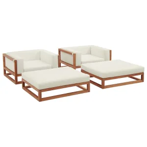 Newbury 4  Piece Outdoor Patio Premium Grade A Teak Wood Set