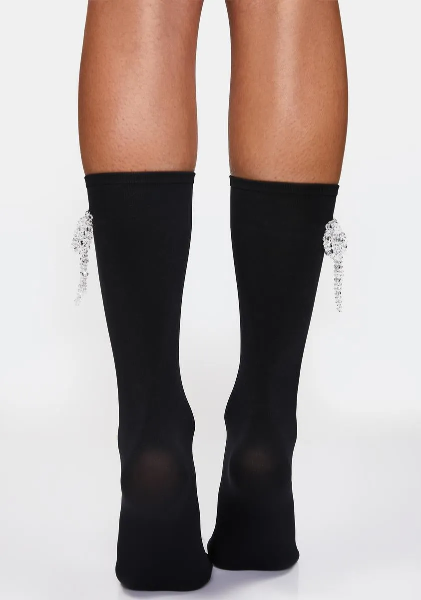 Night Pretty Prezzies Bow Crew Socks