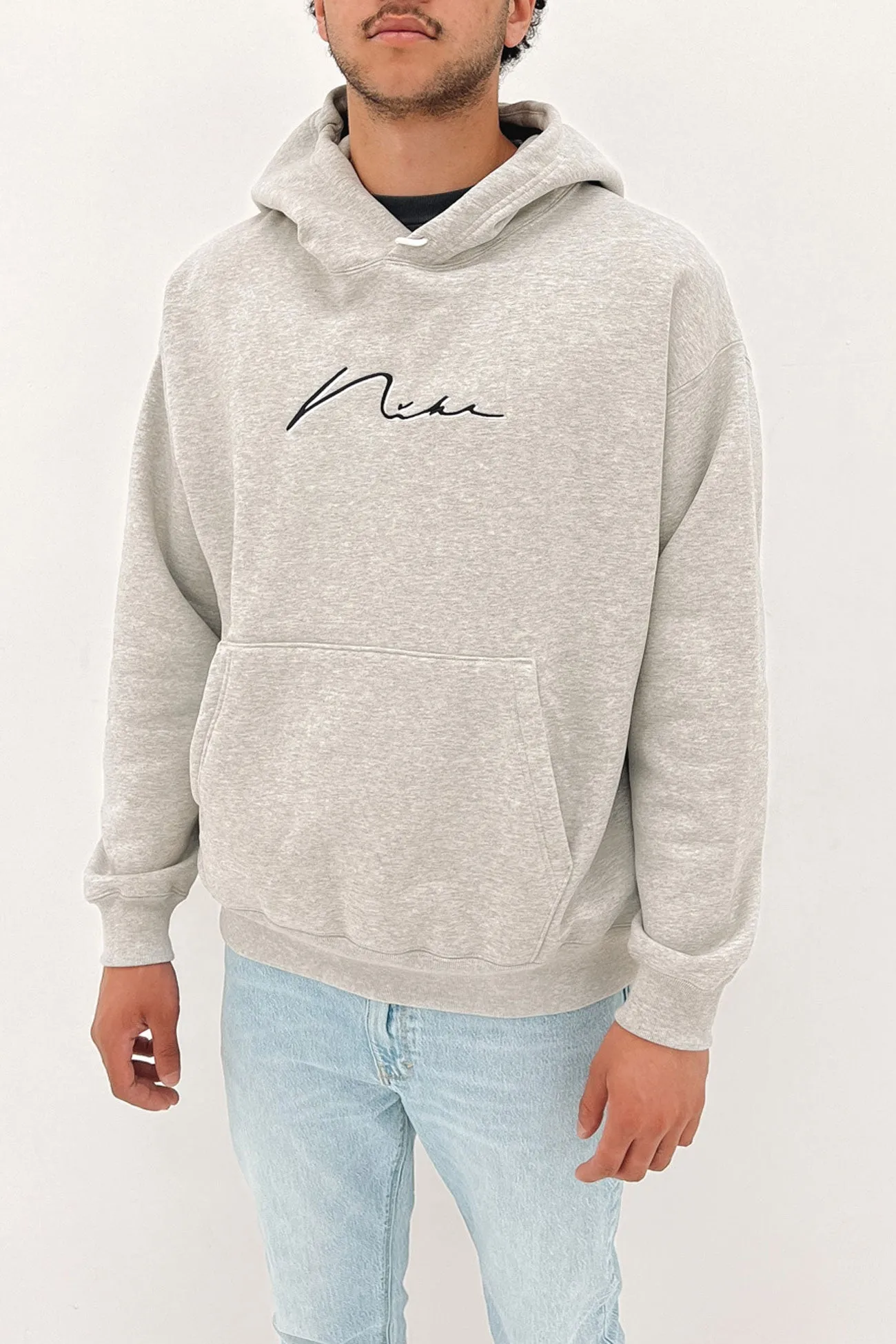 Nike SB Hand Script Logo Hoodie Grey Heather