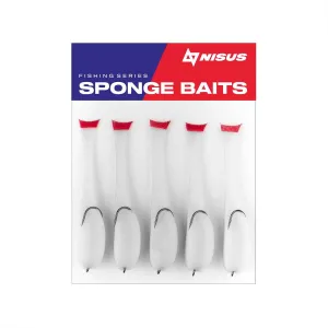 Nisus 2.5 inch Sponge Bait Fishing Lure, Pack of 5