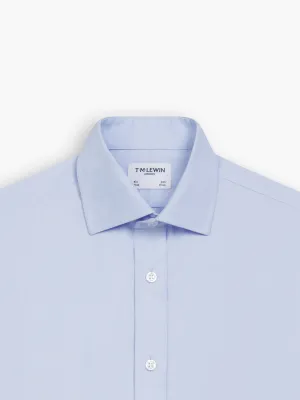 Non-Iron Sky Blue Slim Fit Twill Double Cuff Classic Collar Shirt