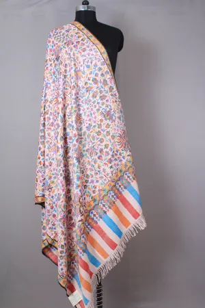 Noor Light Ivory Kani Jamavar Pashmina Shawl