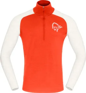 Norrøna Men&#x27;s Norrøna Pureull Zip Neck Adrenalin/Snowdrop | Buy Norrøna Men&#x27;s Norrøna Pureull Zip Neck Adrenalin/Snowdrop here | Outnorth