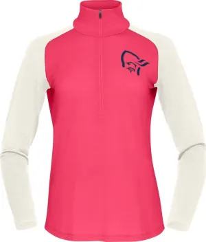 Norrøna Women&#x27;s Norrøna Pureull Zip Neck Honeysuckle/Snowdrop | Buy Norrøna Women&#x27;s Norrøna Pureull Zip Neck Honeysuckle/Snowdrop here | Outnorth