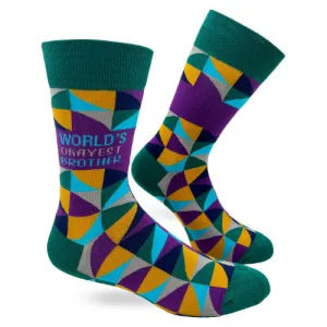 Novelty: World's Okayest Brother - Crew Socks