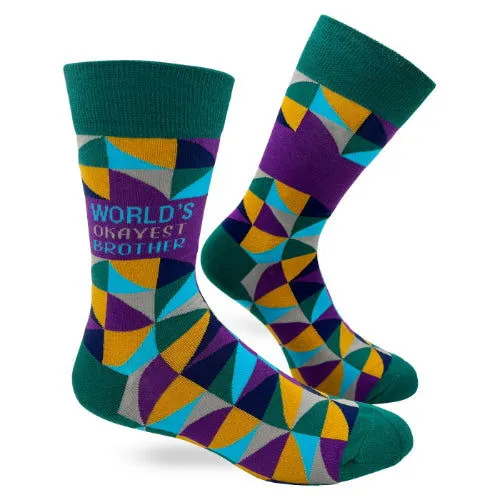Novelty: World's Okayest Brother - Crew Socks