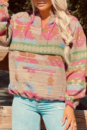 Nsquared Printed Zip-Up Long Sleeve Hoodie