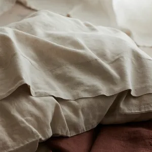 Oatmeal Linen Blend Flat Sheet