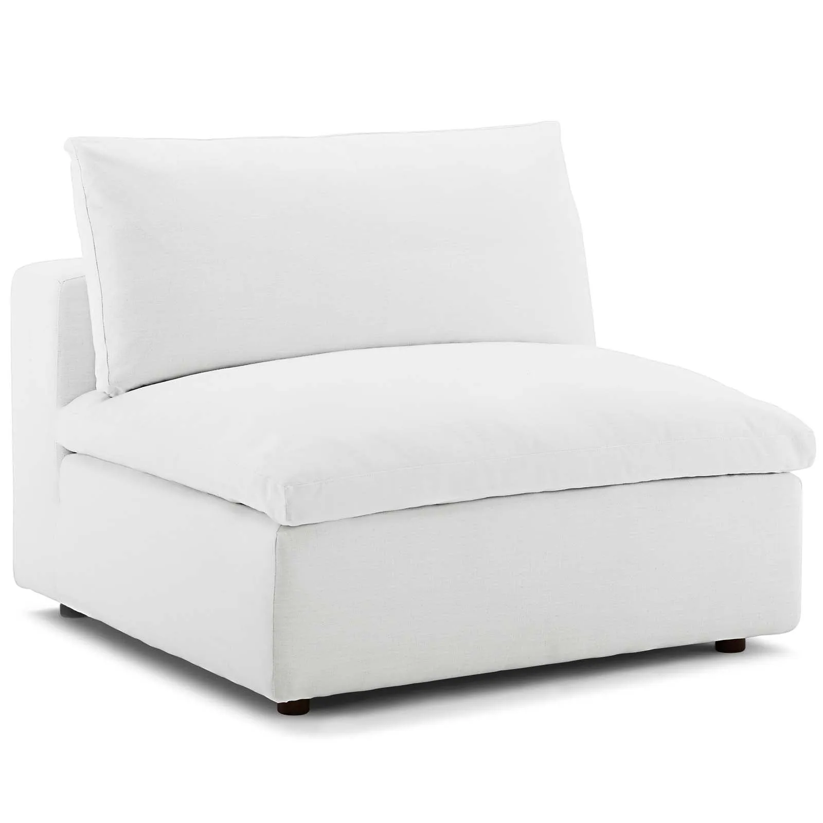 Occasional Commie Down Filled Overstuffed Armless Chair - Clean - Lined Modern Chair