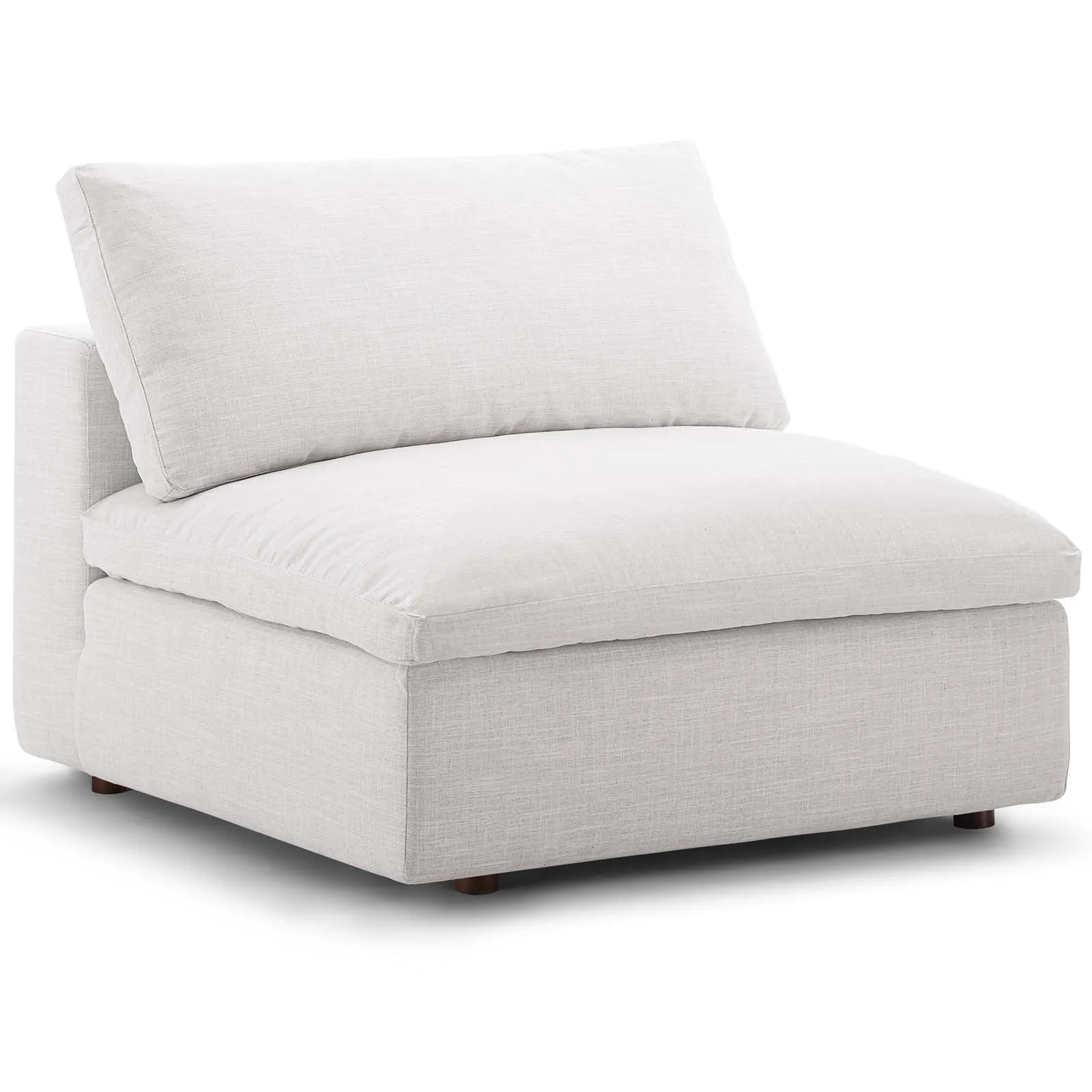 Occasional Commie Down Filled Overstuffed Armless Chair - Clean - Lined Modern Chair
