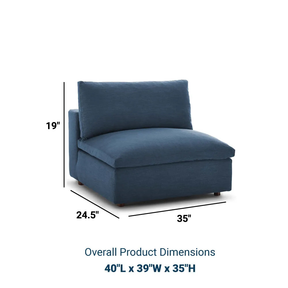 Occasional Commie Down Filled Overstuffed Armless Chair - Clean - Lined Modern Chair