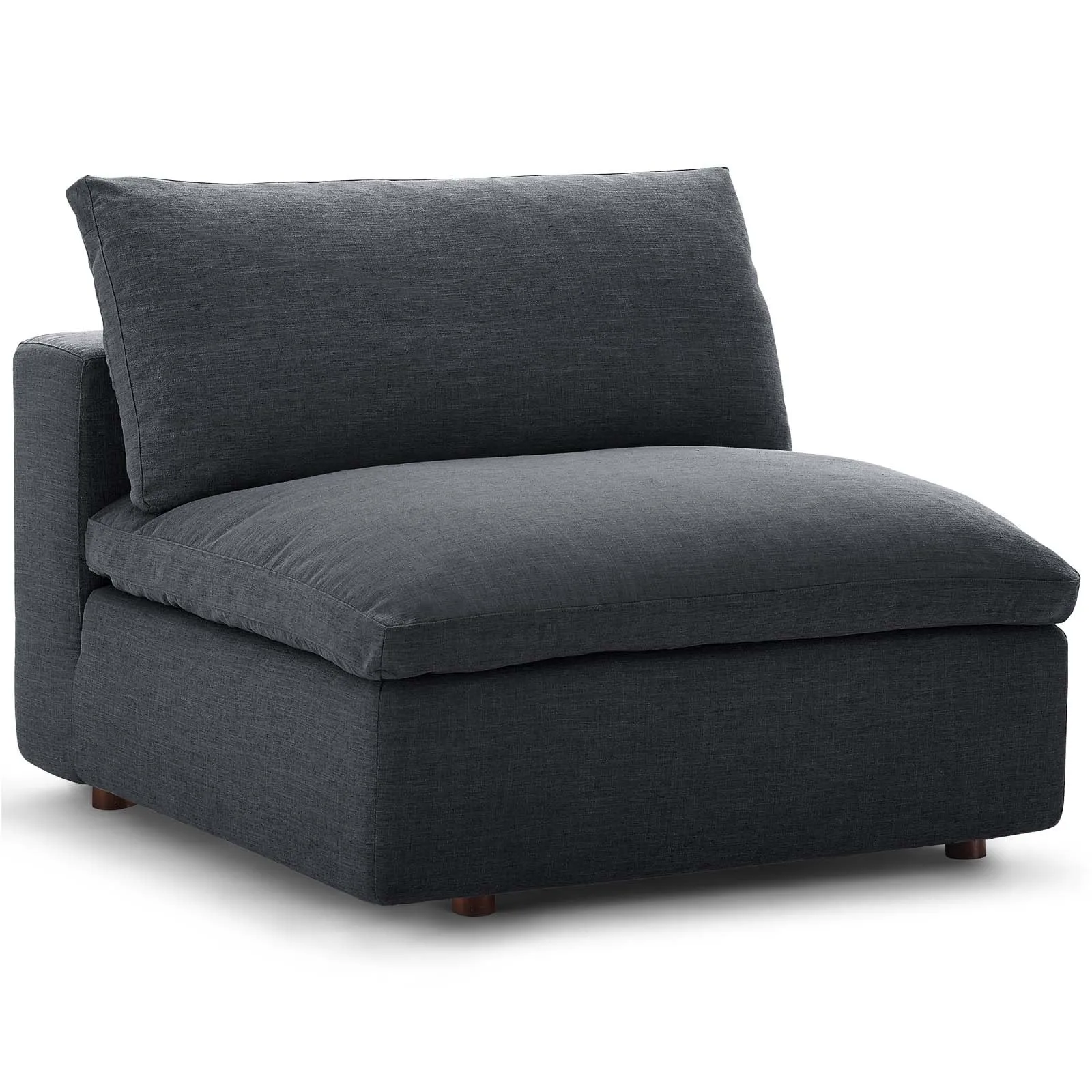 Occasional Commie Down Filled Overstuffed Armless Chair - Clean - Lined Modern Chair