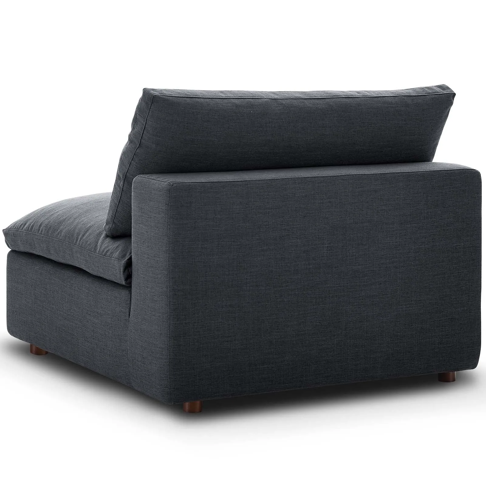 Occasional Commie Down Filled Overstuffed Armless Chair - Clean - Lined Modern Chair