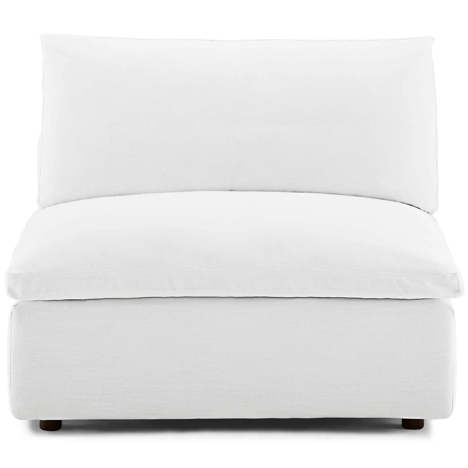 Occasional Commie Down Filled Overstuffed Armless Chair - Clean - Lined Modern Chair