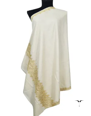 Off-White Embroidery Pashmina Shawl 7298