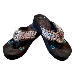 Oil Derrick Aztec Flat Strap Spongy Montana West Flip Flops