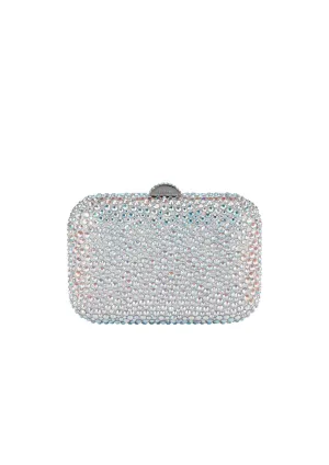 OLGA BERG - Casey Hot fix Encrusted Clutch Aurora