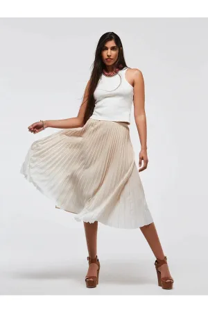Ombre Sunburst Pleat Midi Skirt