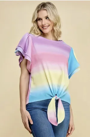 Ombre Top w/Front Tie - #7396-7401