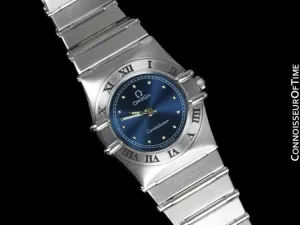 Omega Ladies Constellation Mini 22mm Royal Blue Dial Watch - Stainless Steel