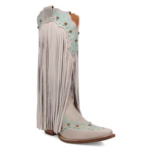 Online Exclusive | Dingo | Tequila Sunrise Suede Boots in Off White **PREORDER