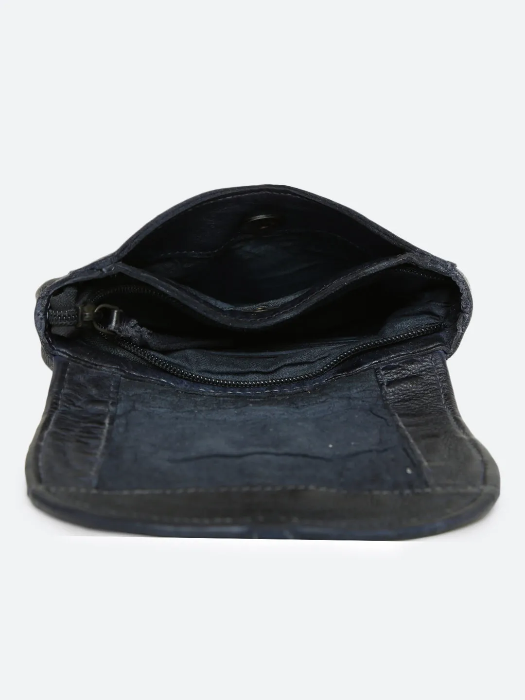 Onyx: Navy Blue Leather Mandala Square Cross Body