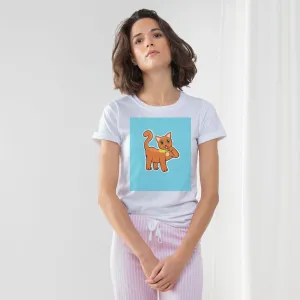 Orange Cat Women's Long Pant Pyjama Set