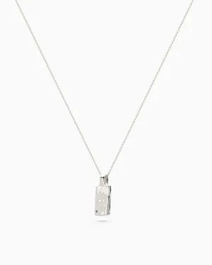 Organic Birthstone Tag Wide | Silver