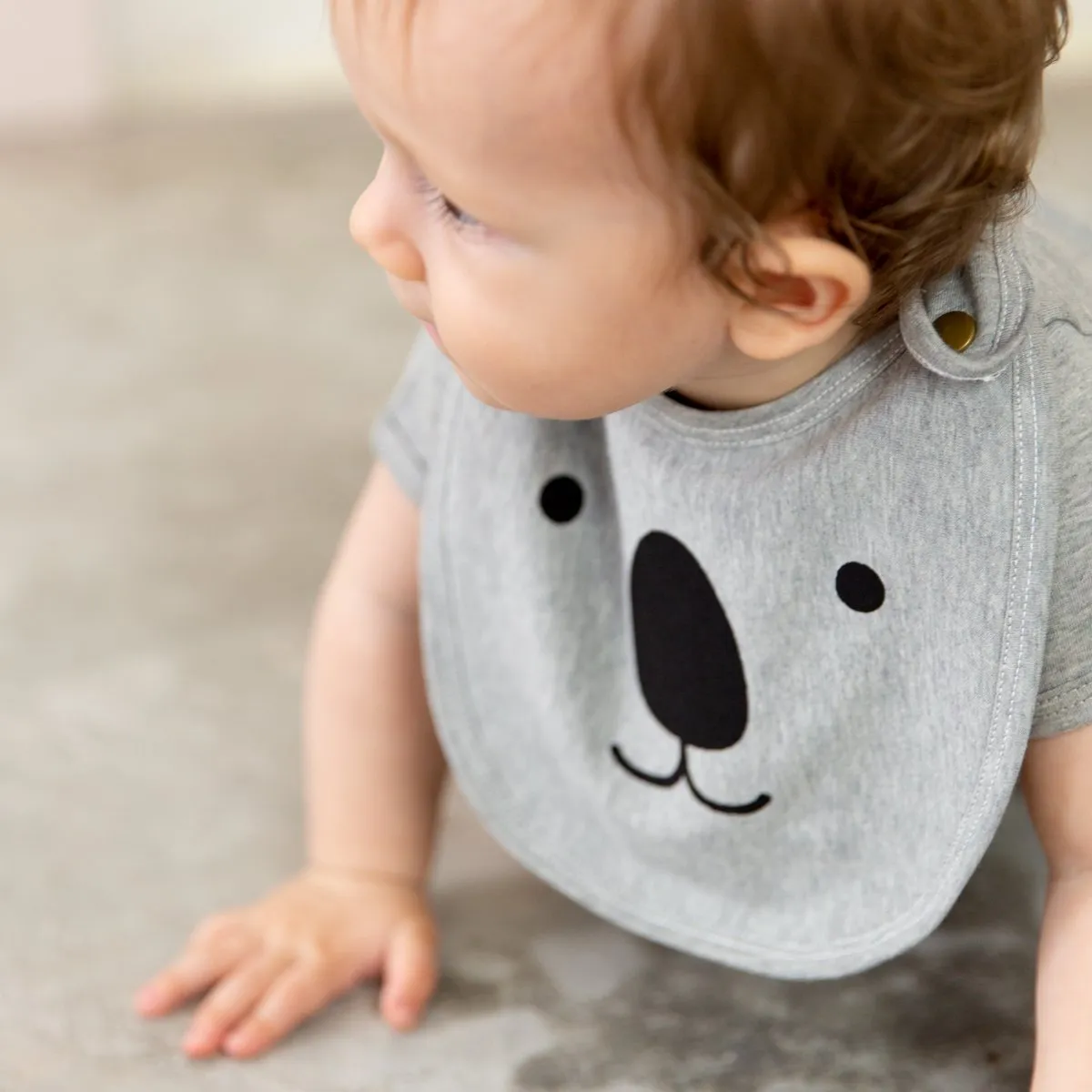 Organic Cotton Koala Bib - Navy