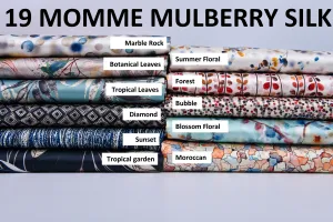 Original 100% Silk  Print Stretch Silk Fabric, 19 Momme Mulberry Silk Fabric.100% CRUELTY-FREE SILK Fashion Apparel width 48 inch