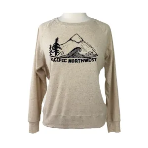 Original Pacific Northwest Feminine Fit Lightweight Raglan Pullover in Oatmeal