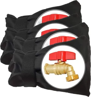Outdoor Faucet Covers for Winter Freeze Protection, Upgraded Thicken 8.5" H X 6.1" W outside Garden Faucet Socks for Winter Waterproof Reusable Hose Bibs Insulated Spigot Cover, 4 Pack Black