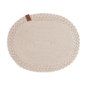 Oval Beige Table Placemat - 30 x 40 cm