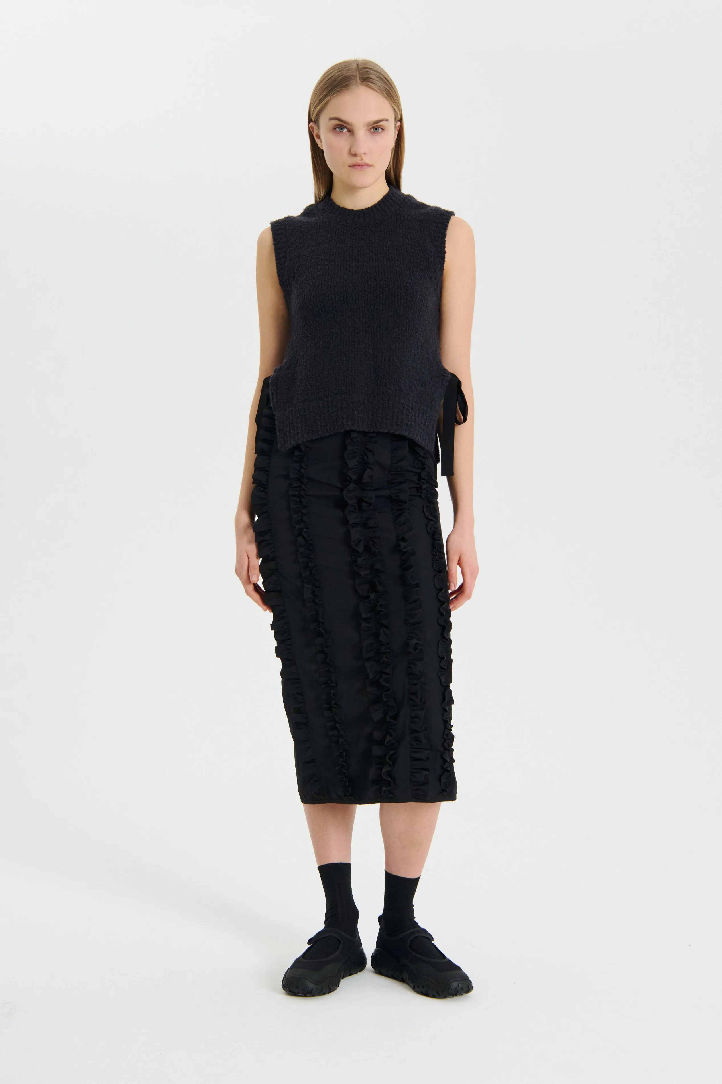 OWEN | VEST BOUCLÉ KNIT BLACK