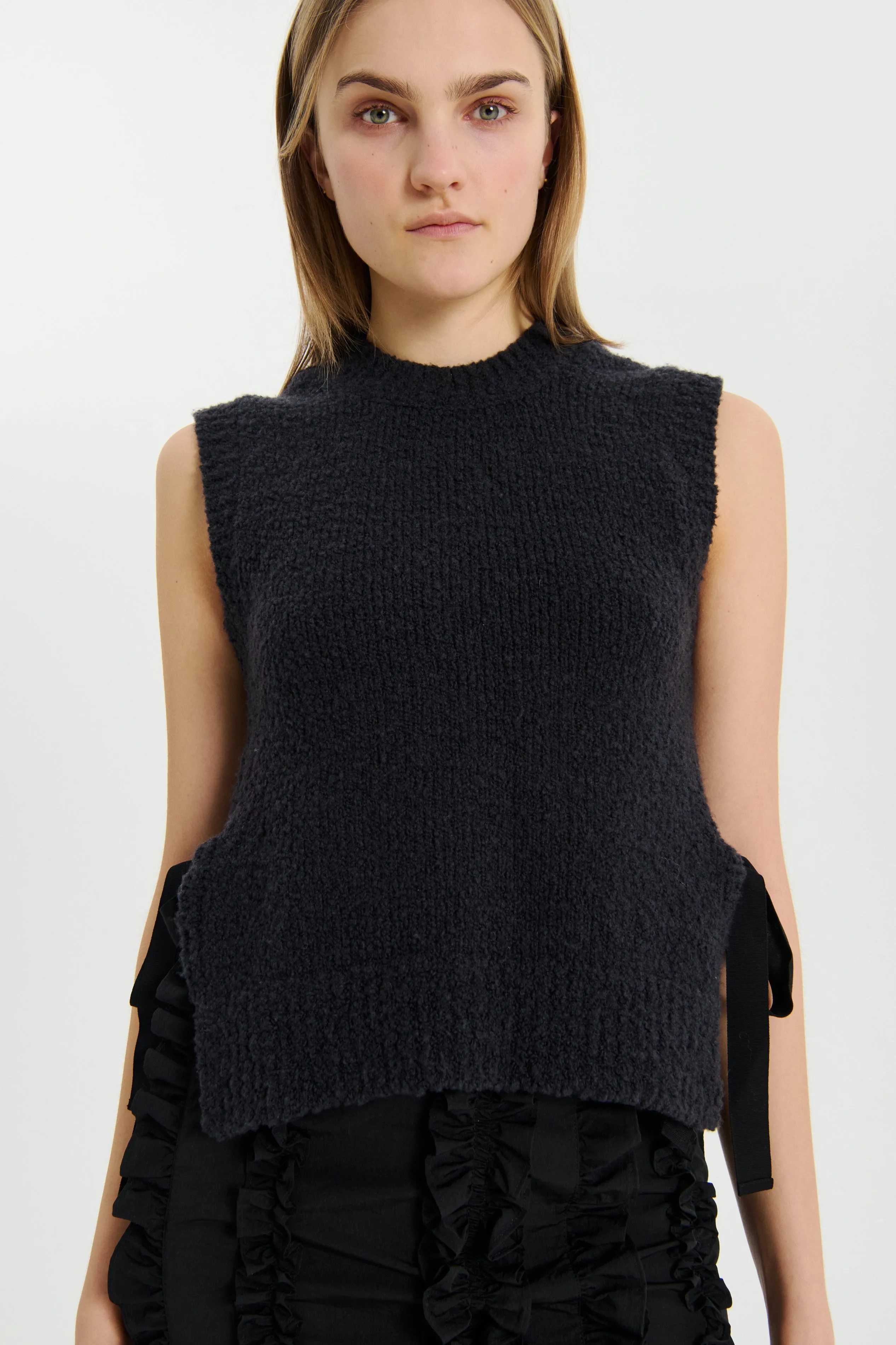 OWEN | VEST BOUCLÉ KNIT BLACK
