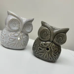 Owl Ceramic Oil Burner / Wax Melter Decor Ornaments