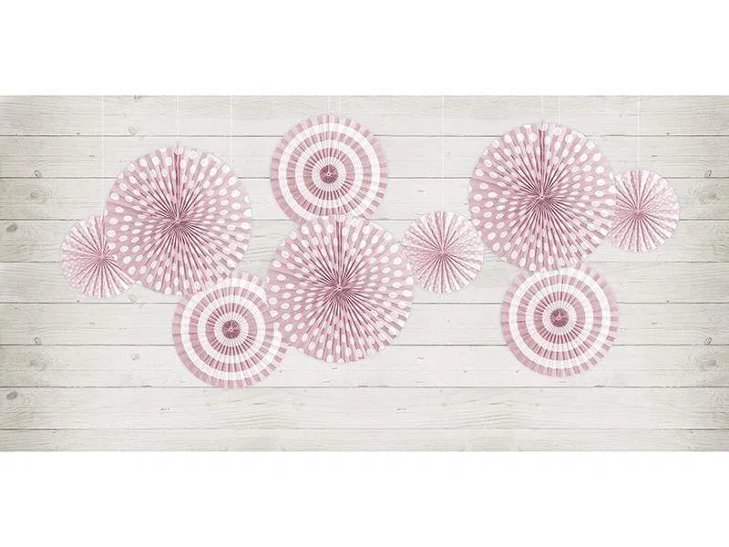 Paper Fan Rosette Pack - Dusty Pink
