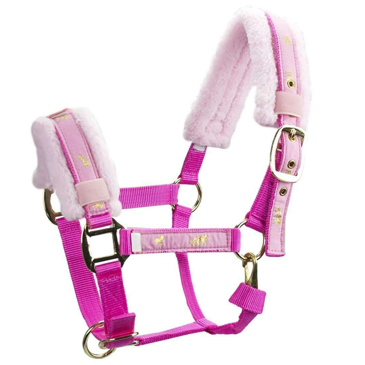 Paris Tack Fleece Padded Adjustable Nylon Horse Halters
