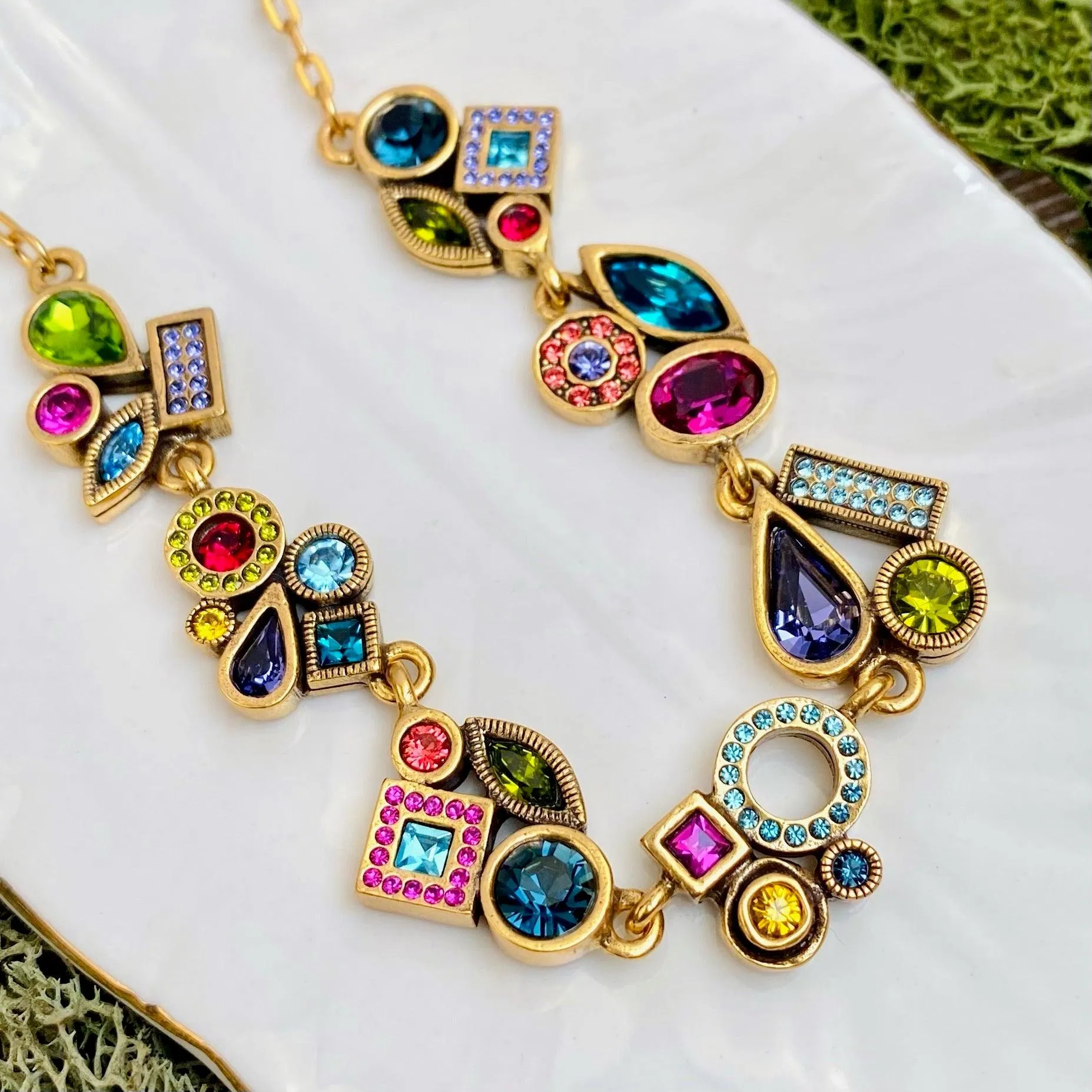 Patricia Locke Colorful Pave Brick Road Necklace