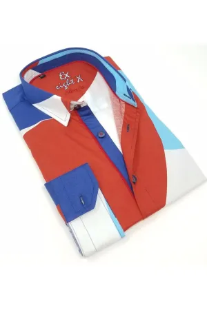 Pattern Colors Button Down Print Shirt