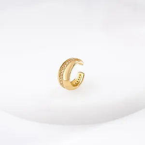 Pave Stripe Gold 9mm Ear Cuff
