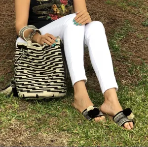 Perissa Beach Crochet Bag - Striped Style