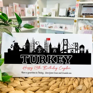 Personalised Birthday Card Money Gift Wallet Travel Voucher Turkey