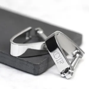 Personalised Rhodium Wrap Around Cufflinks
